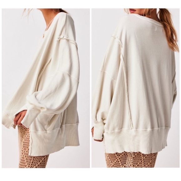 Free People Tops - NWOT Free People We The Free Camden Sweatshirt - grey opal - Small *IR*